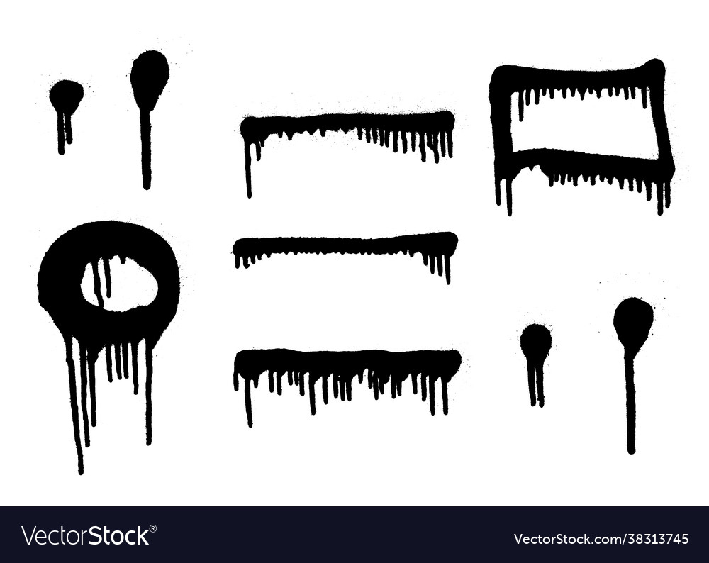 Set Graffiti Spray Banner Paint Royalty Free Vector Image