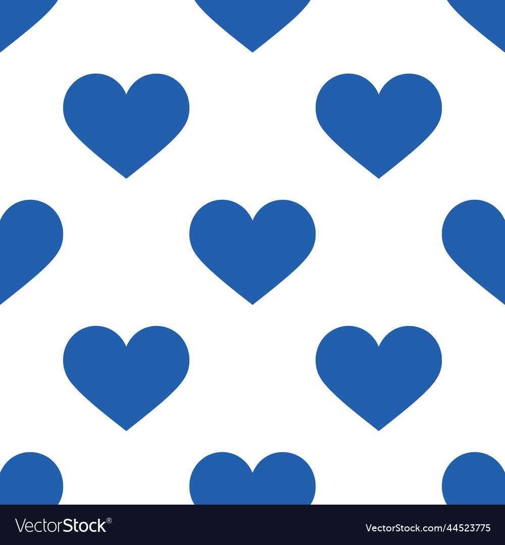 Blue Hearts Seamless Pattern Royalty Free Vector Image