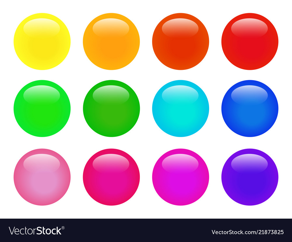 Set Of Colorful Isolated Glossy Web Buttons Vector Image