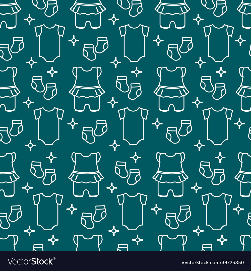 Seamless Pattern With Baby Clothes Royalty Free Vector Image