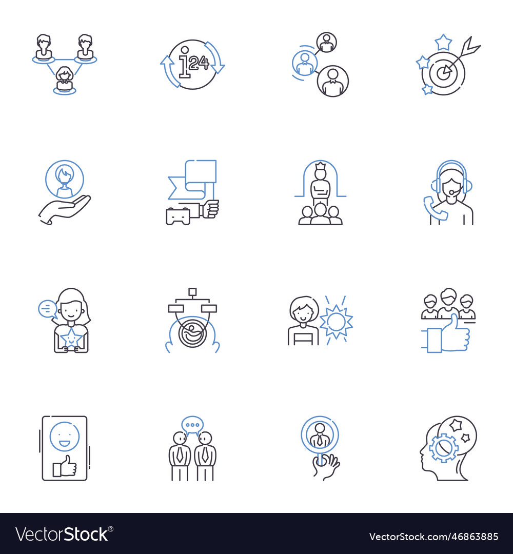 Bootcamp And Venture Line Icons Collection Vector Image