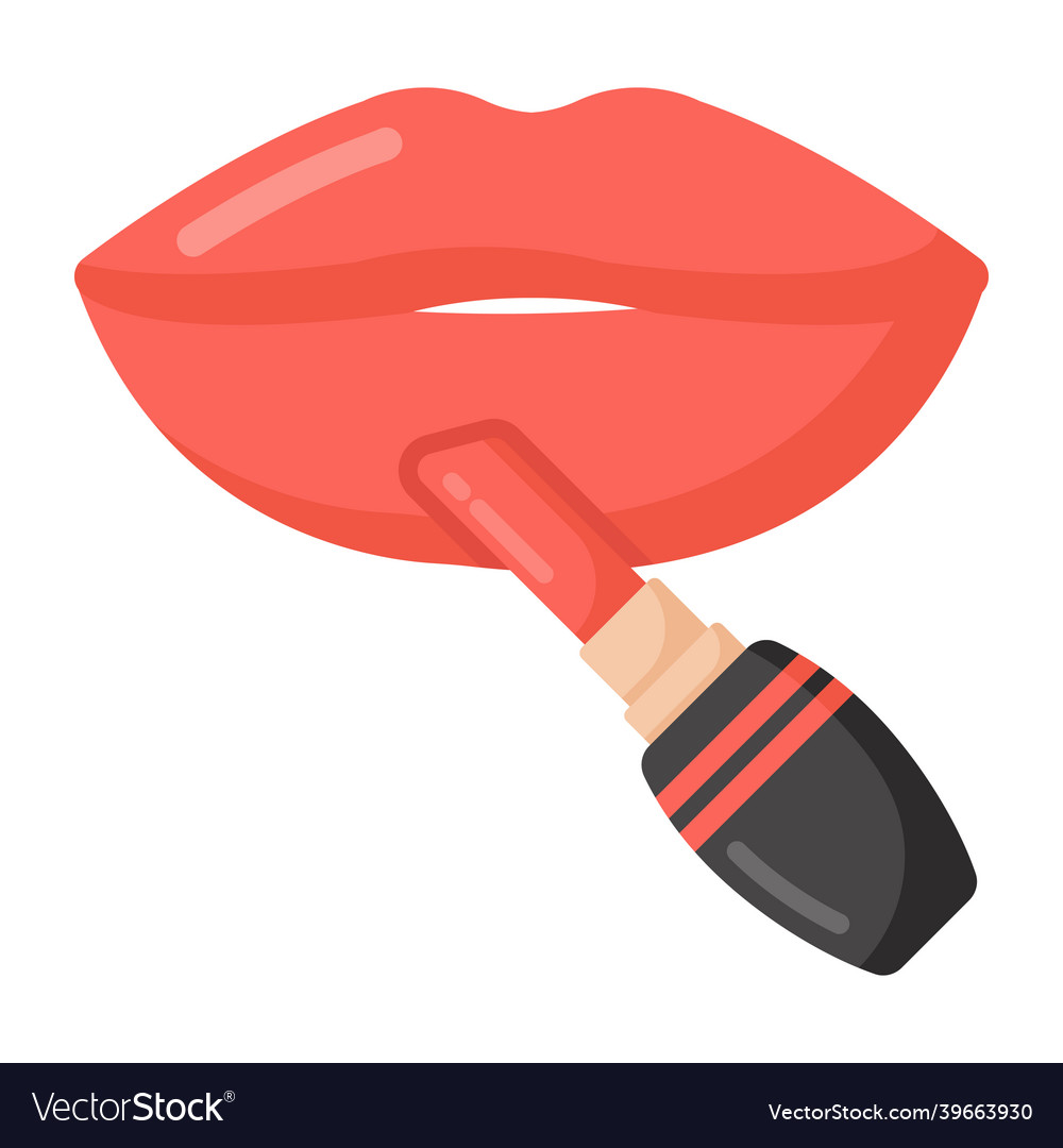 Applying Lipstick Royalty Free Vector Image Vectorstock