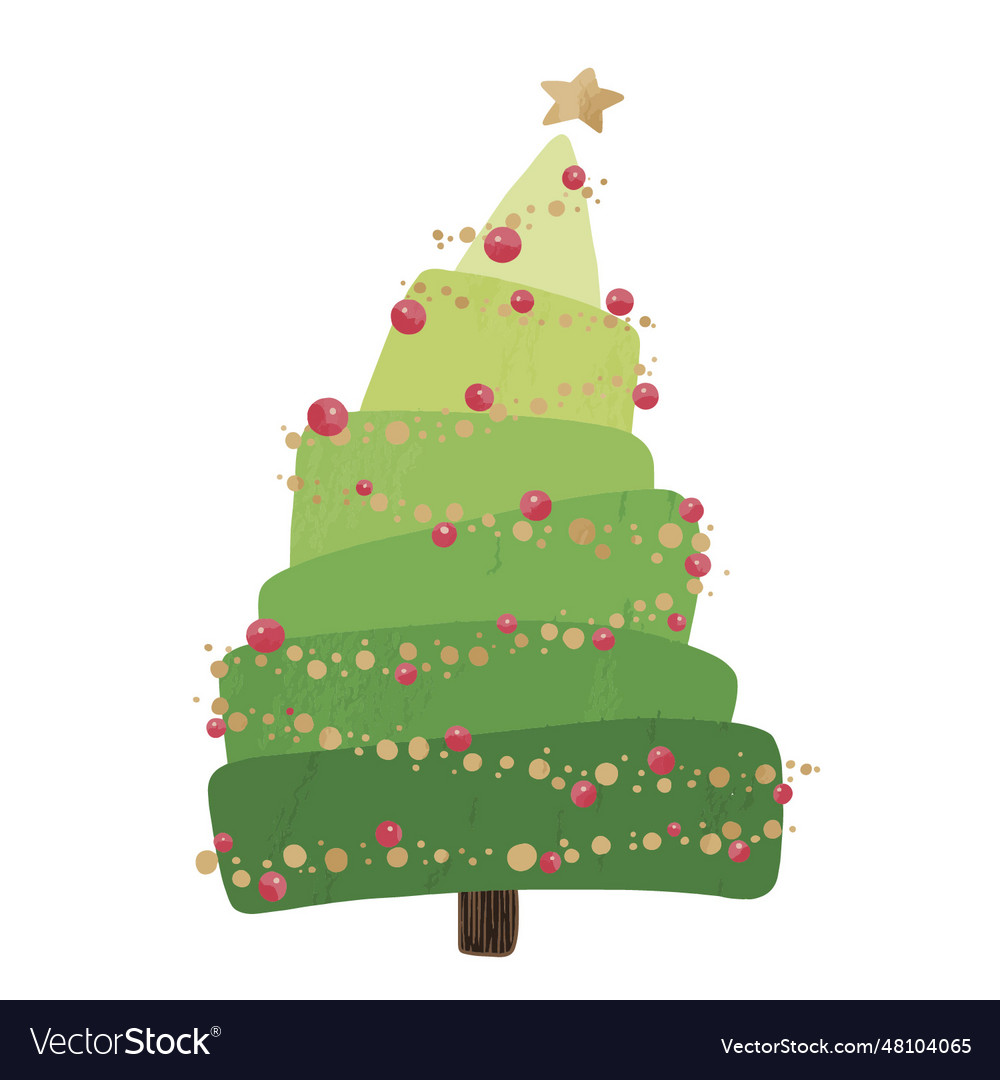 Abstract Christmas Tree With Christmas Star Vector Image