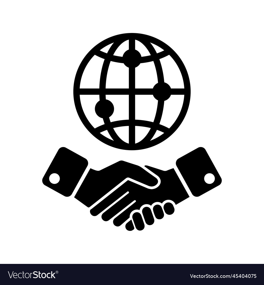 Global Business Icon Black Design Royalty Free Vector Image