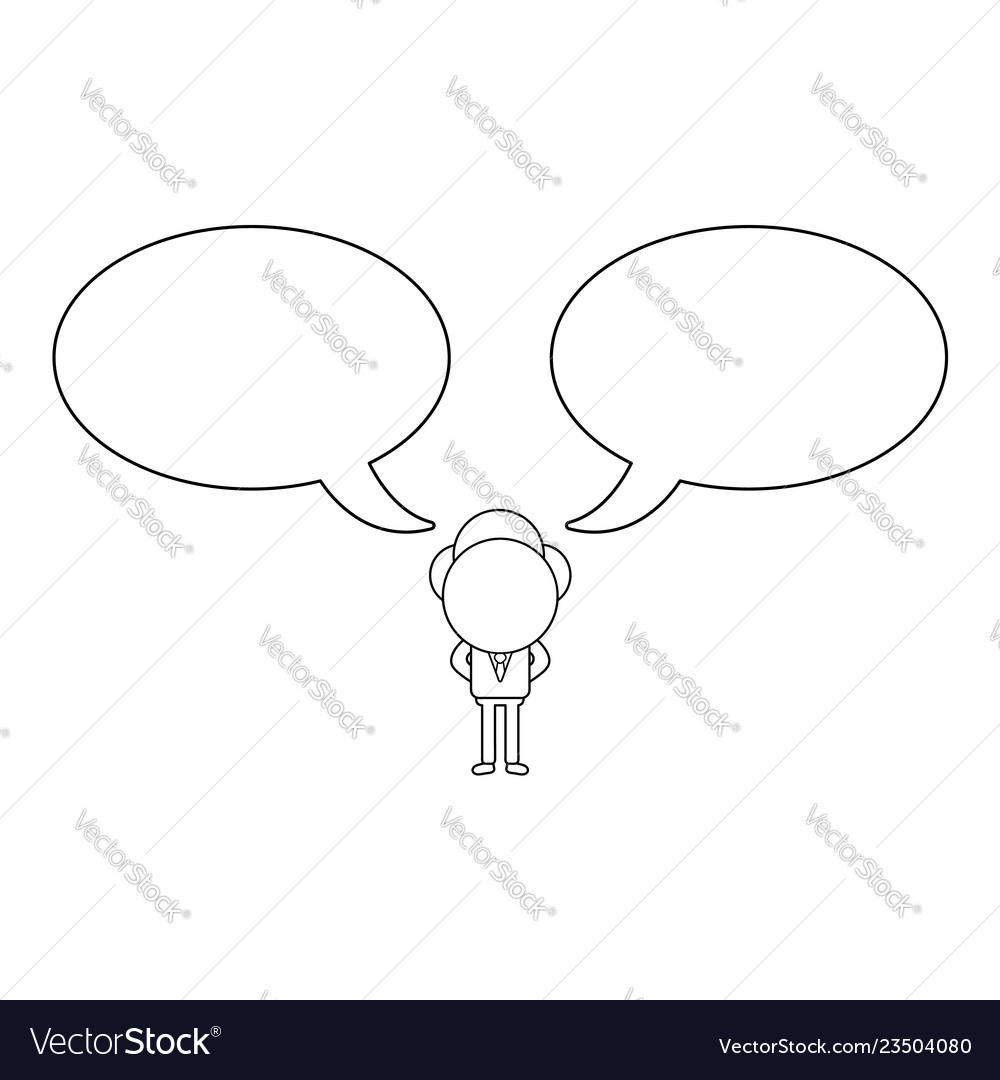 Businessman Character With Two Speech Bubbles Vector Image