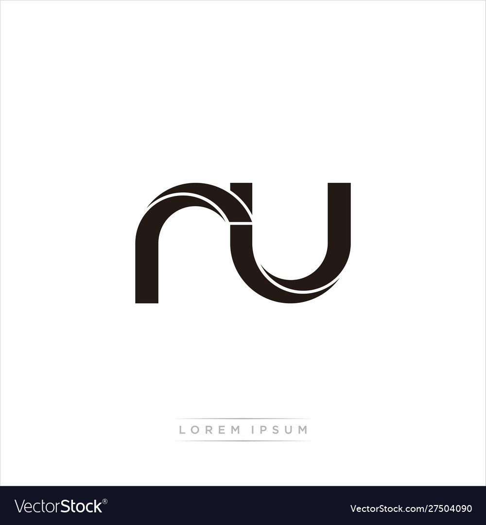 Ru Initial Letter Split Lowercase Modern Monogram Vector Image