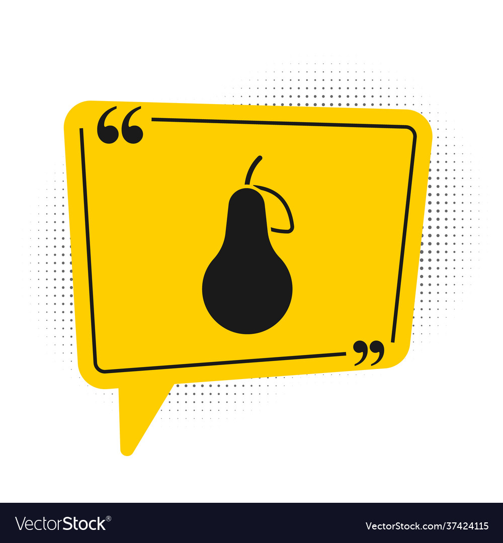 Black Pear Icon Isolated On White Background Vector Image