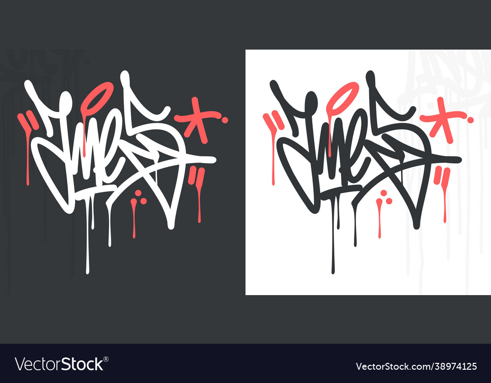 Hip Hop Hand Written Urban Street Art Graffiti Vector Image