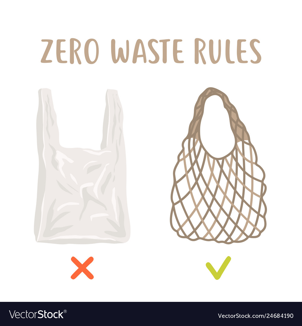 Zero Waste Rules Disposable Package Vs Reusable Vector Image