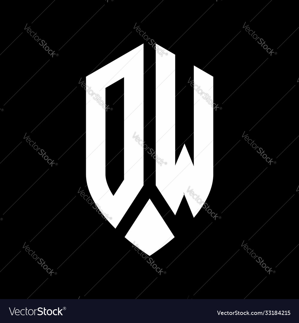 Dw Logo Monogram With Emblem Shield Style Design Vector Image