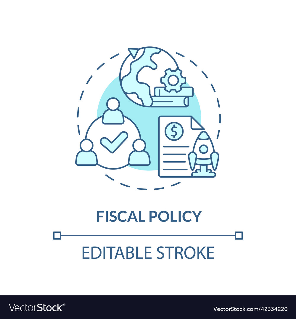 Fiscal Policy Turquoise Concept Icon Royalty Free Vector