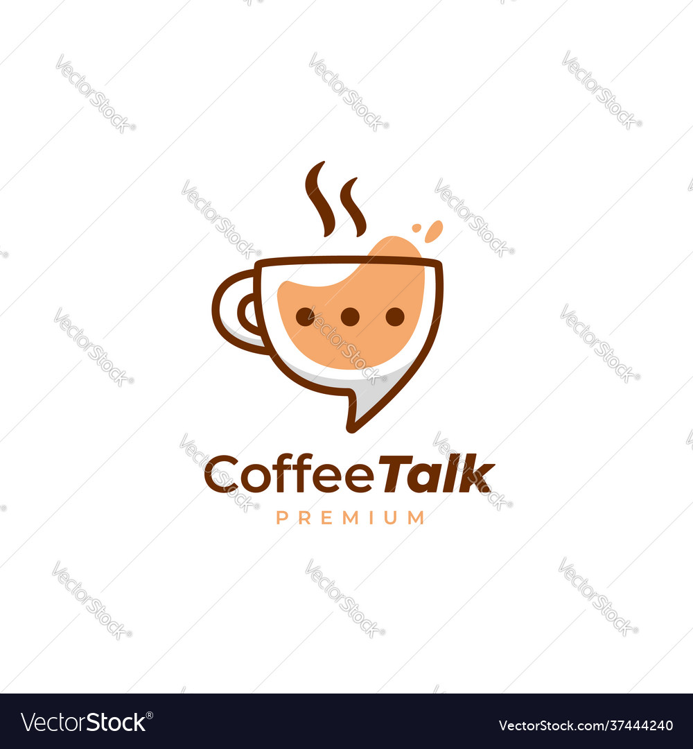 Coffee Talk Logo Cup Mug Discussion Royalty Free Vector