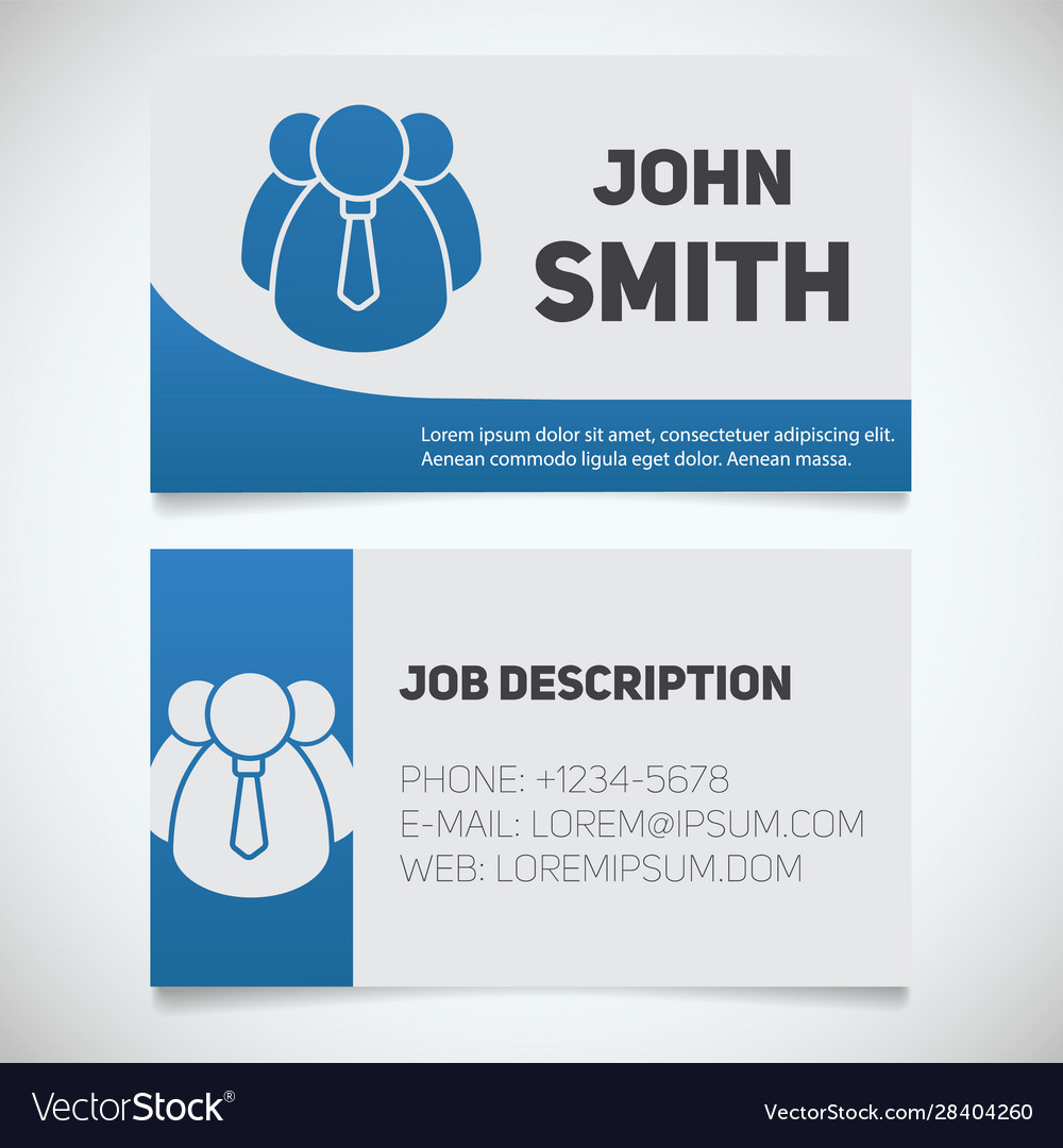 Business Card Print Template With Company Vector Image