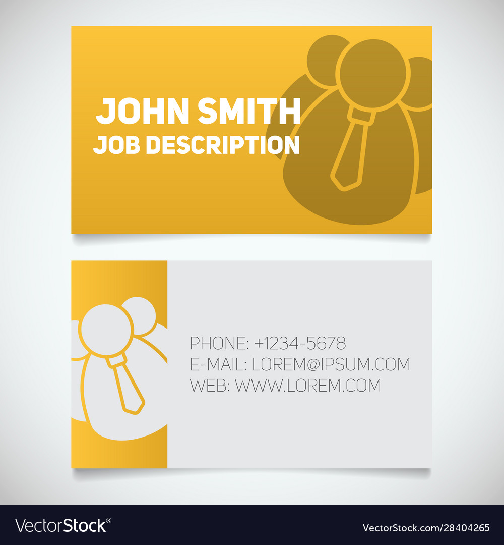 Business Card Print Template With Company Vector Image