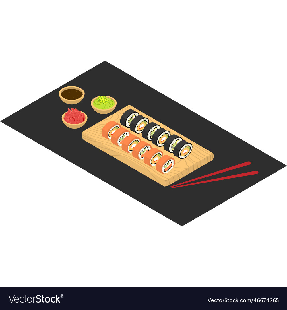 Isometric Sushi Royalty Free Vector Image Vectorstock