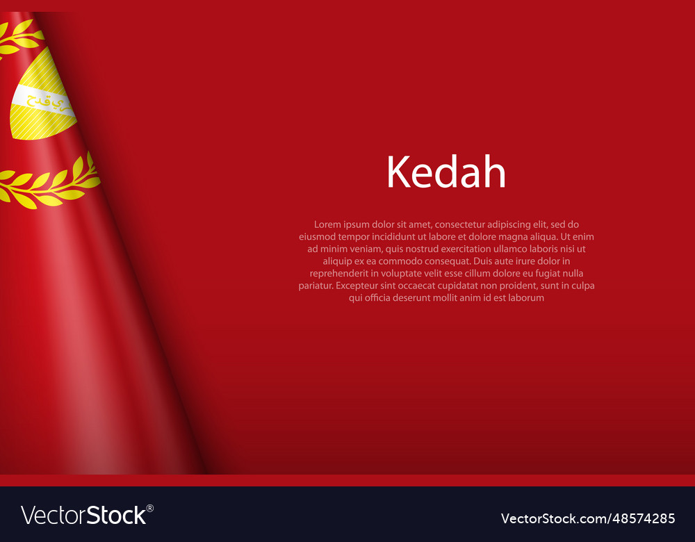 Flag Kedah State Of Malaysia Isolated Royalty Free Vector