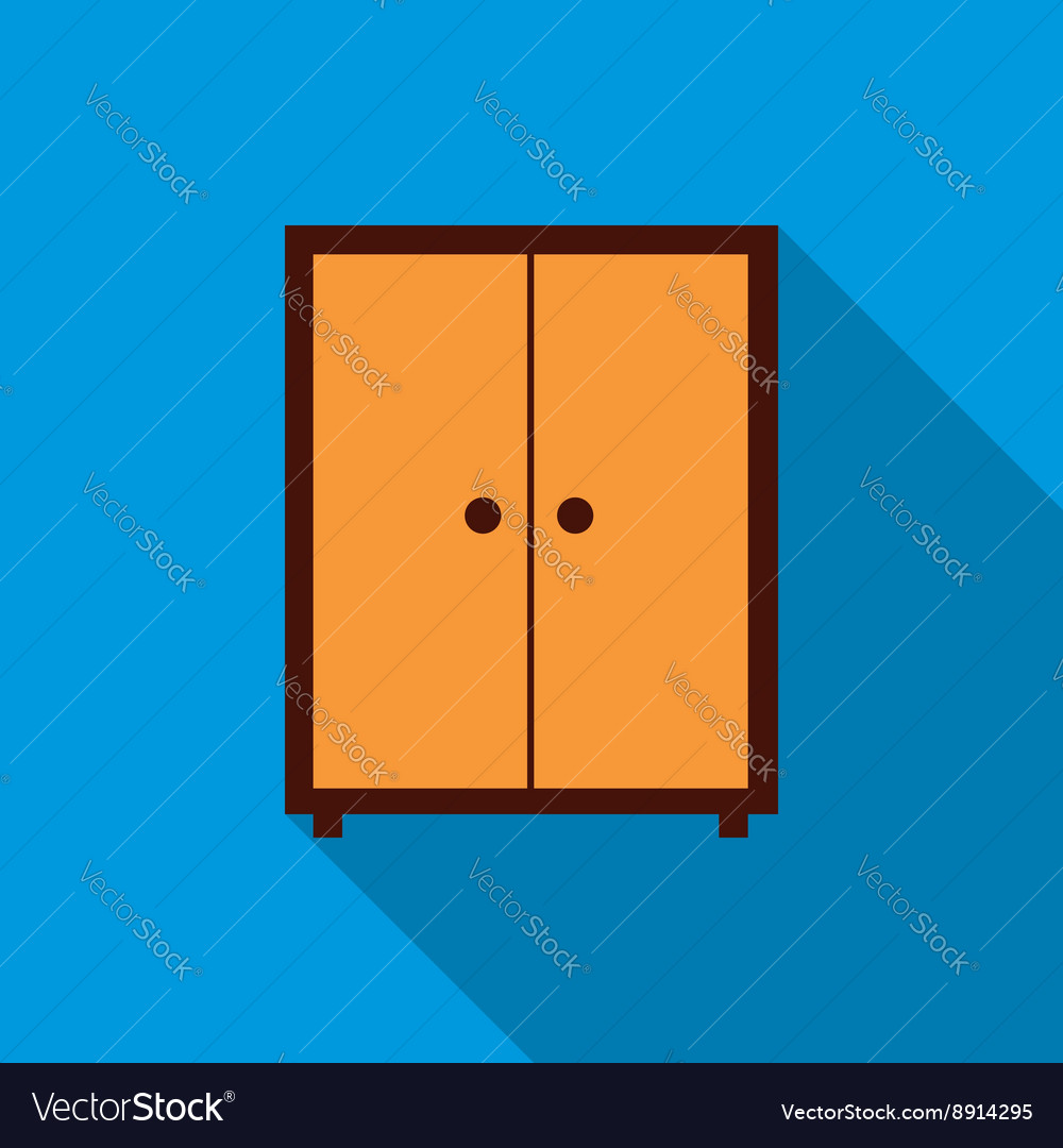 Wardrobe Icon Flat Style Royalty Free Vector Image