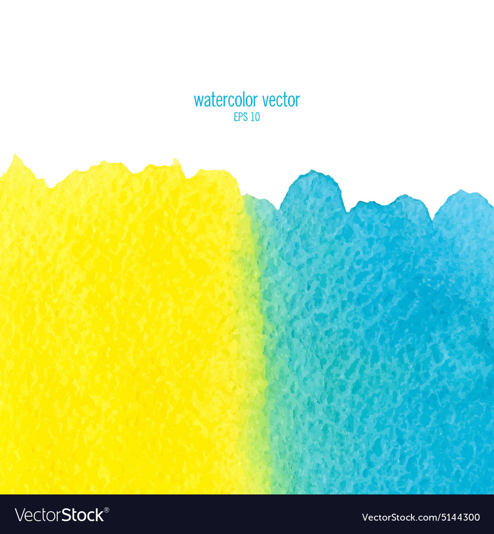 Yellow And Blue Watercolor Squarer Background Vector Image