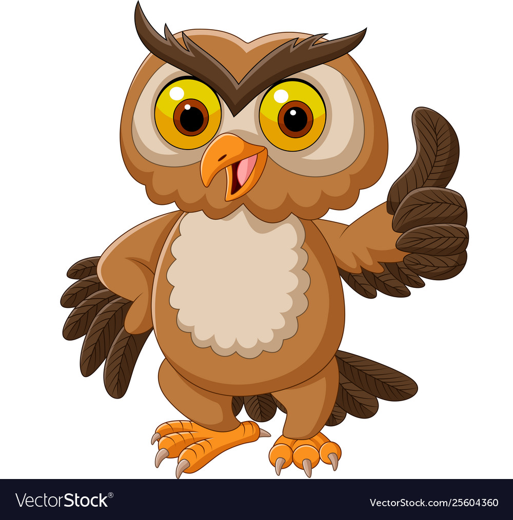 Cartoon Owl Giving Thumbs Up Royalty Free Vector Image