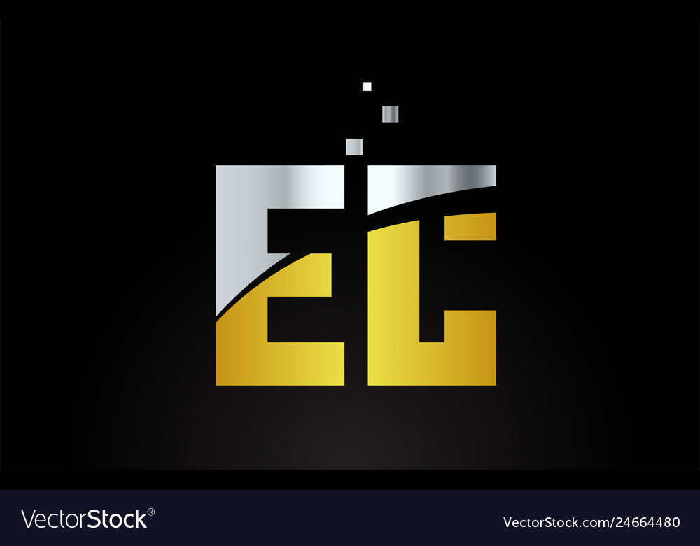 Gold Golden Silver Metallic Color Alphabet Letter Vector Image