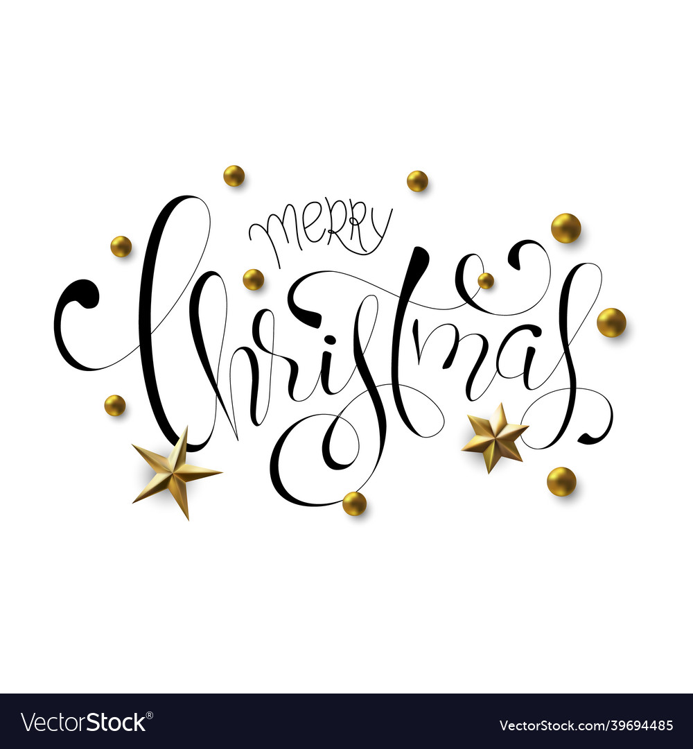 Merry Christmas Hand Lettering Inscription Vector Image