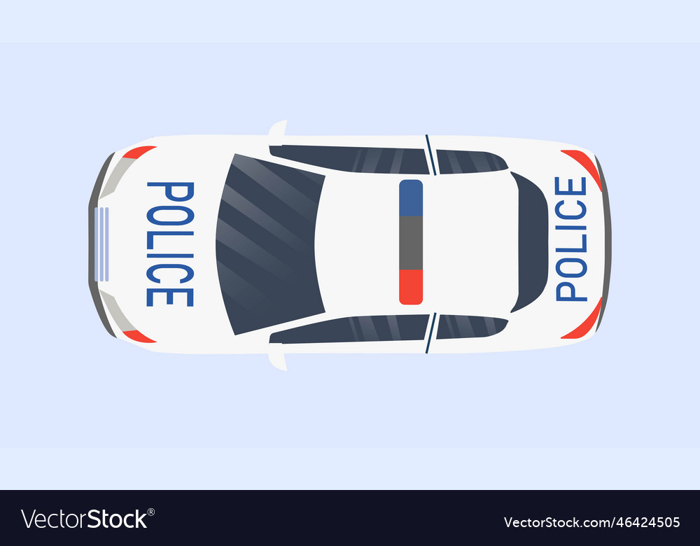 Police Car Top View Royalty Free Vector Image Vectorstock