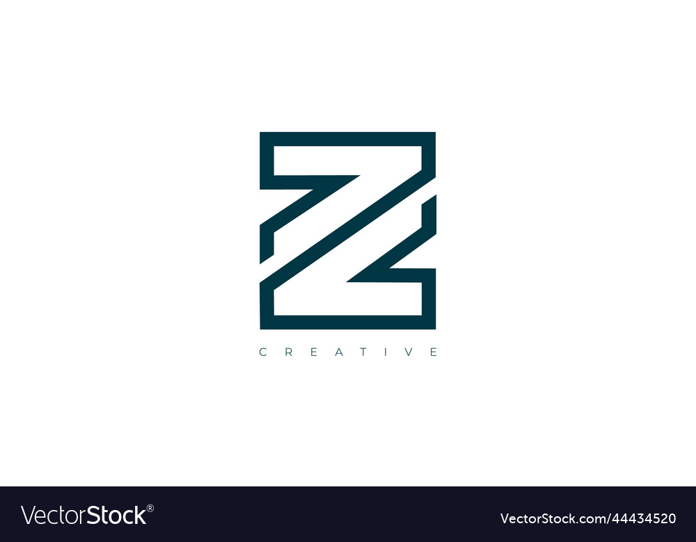 Z Creative Minimal Letter Logo Royalty Free Vector Image