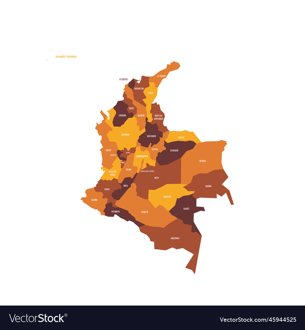 Colombia Political Map Of Administrative Divisions