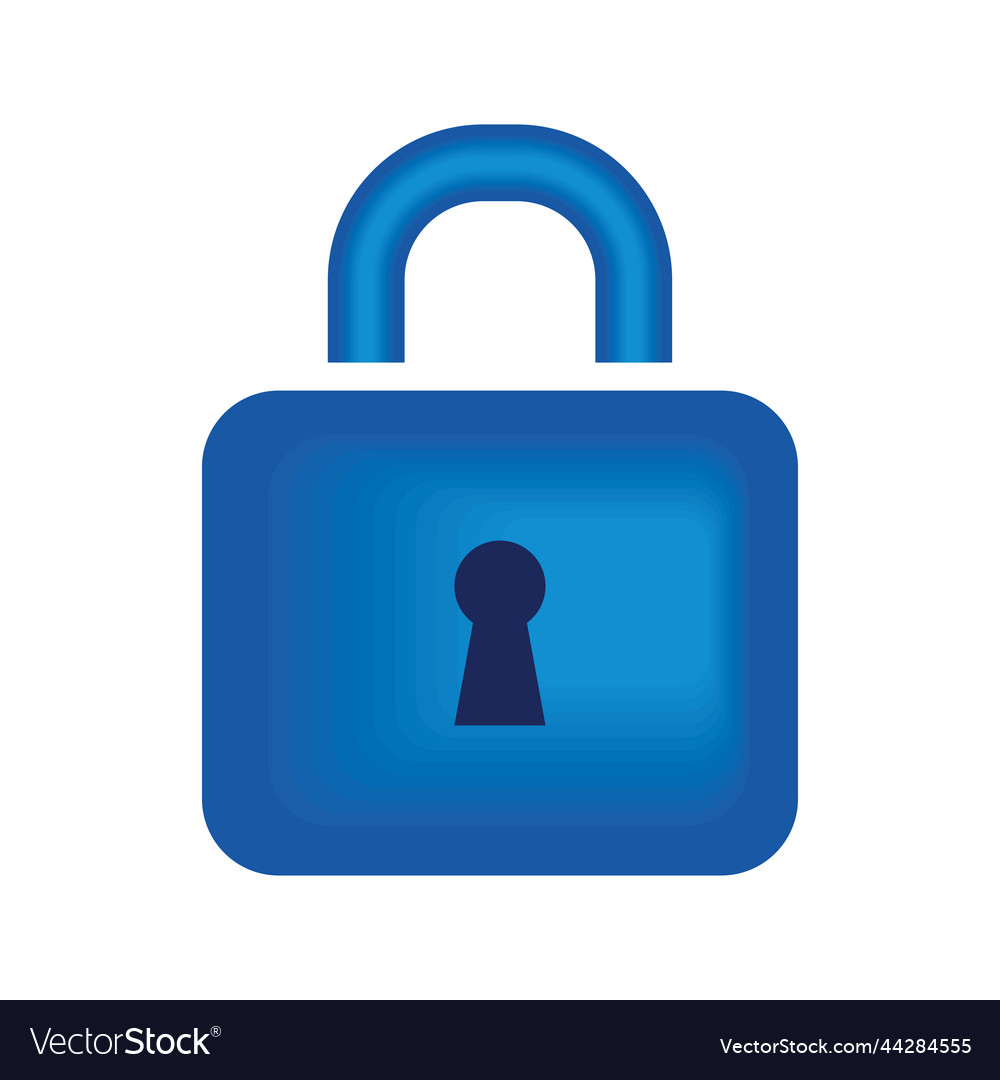 Blue Safe Secure Padlock Royalty Free Vector Image