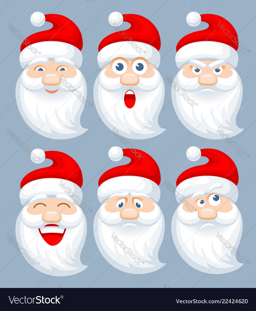 Santa Claus Emotions Royalty Free Vector Image