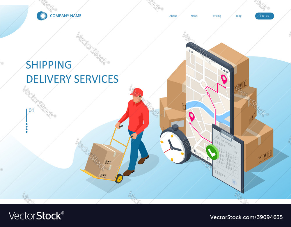 Isometric Logistics And Delivery Concept Delivery Vector Image