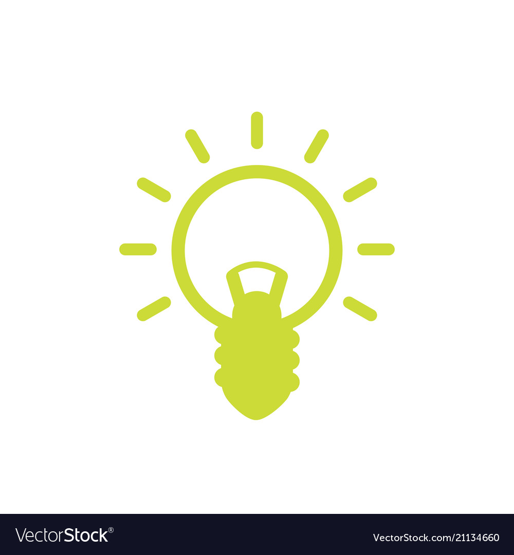 Shining Light Bulb Icon On White Royalty Free Vector Image