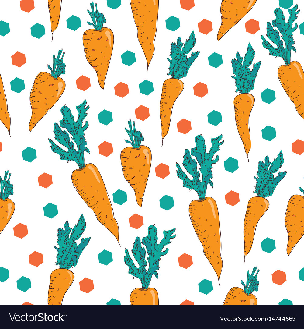 Vegetable Pattern Hand Drawn Seamless Pattern Vector Image