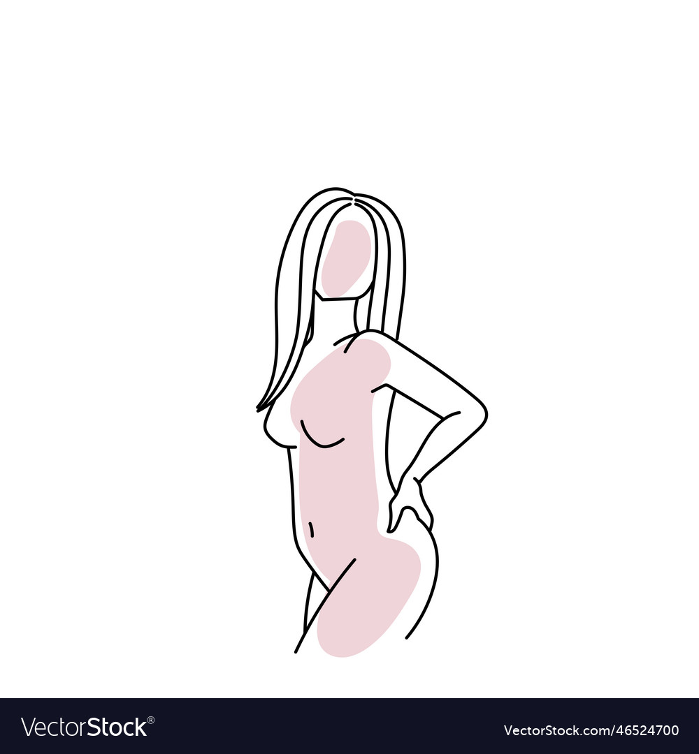 Nude Abstract Woman Line Art Royalty Free Vector Image