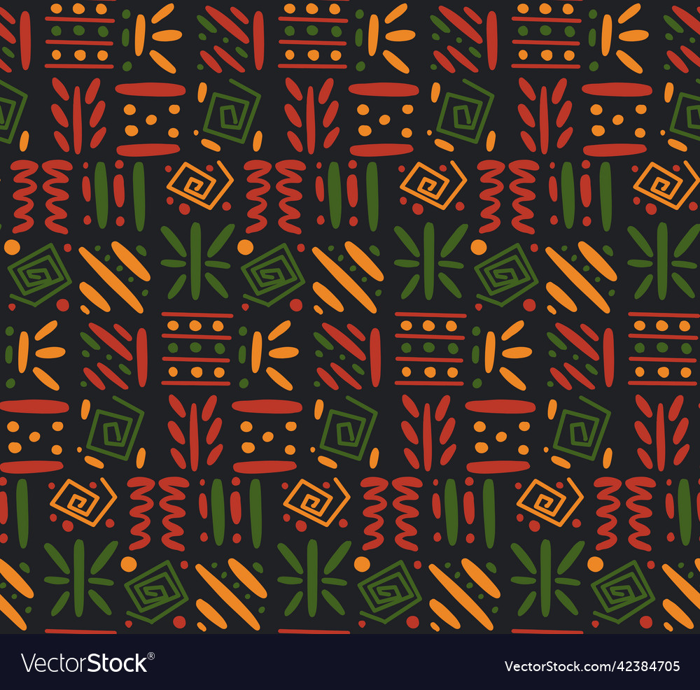 African Clash Ethnic Tribal Seamless Pattern Vector Image