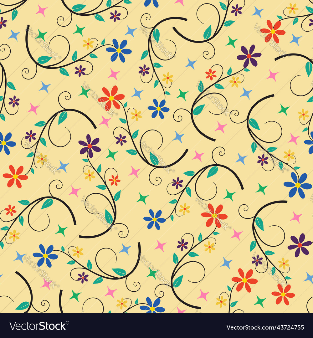 Artistic Trendy Seamless Floral Ditsy Pattern Vector Image