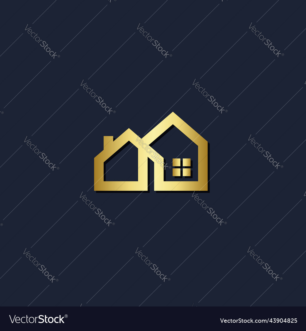 Home Realty Gold Logo Royalty Free Vector Image