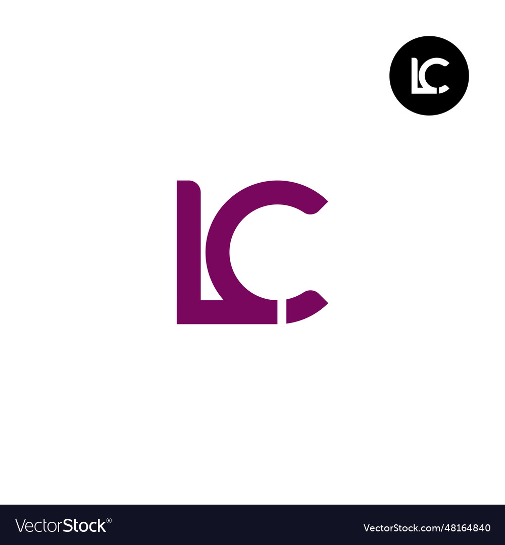 Letter Lc Monogram Logo Design Unique Royalty Free Vector