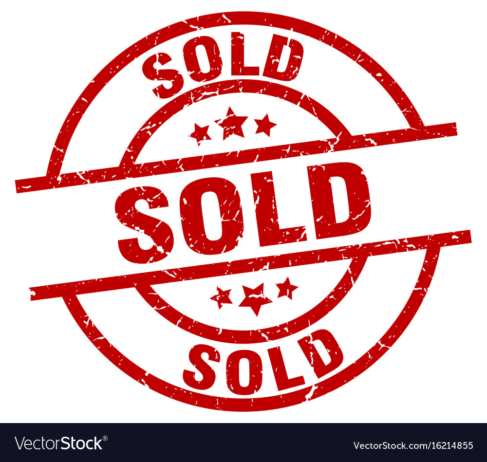 Sold Round Red Grunge Stamp Royalty Free Vector Image