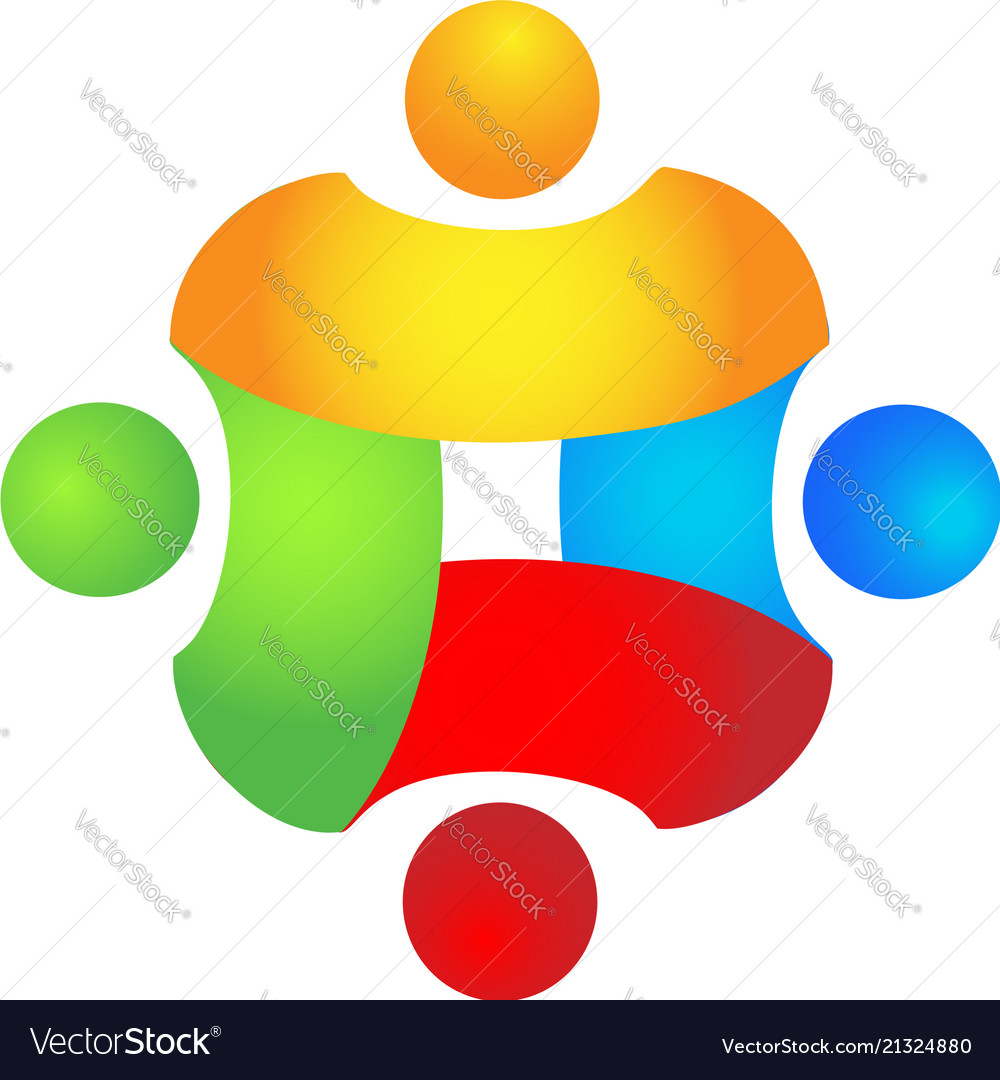 Teamwork Business People Logo Royalty Free Vector Image