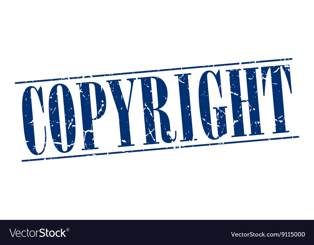 Copyright Blue Grunge Vintage Stamp Isolated Vector Image