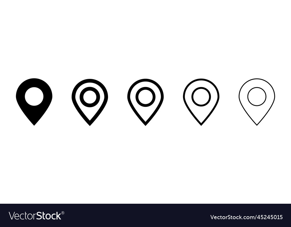 Map Pin Icon Set Or Location Royalty Free Vector Image