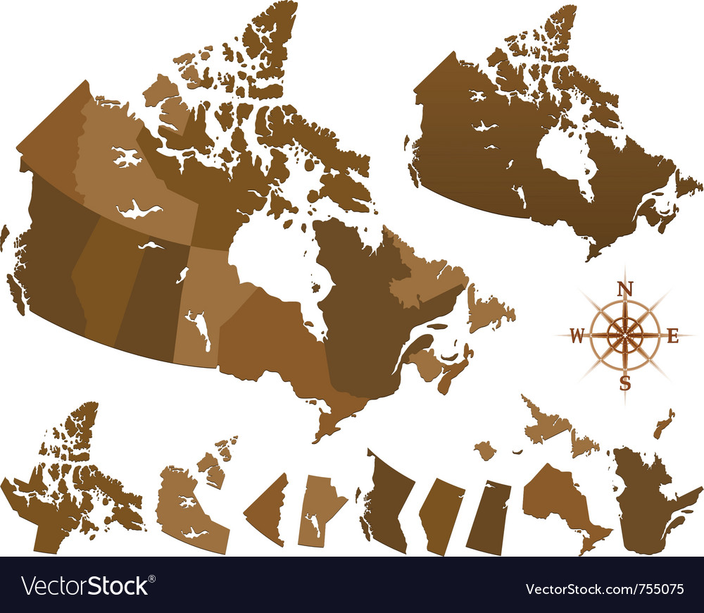 Canada Map Royalty Free Vector Image Vectorstock