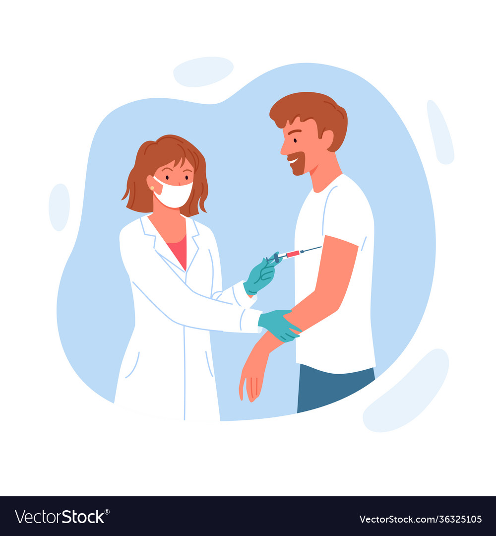 Vaccination Campaign Doctor Woman Holding Syringe Vector Image