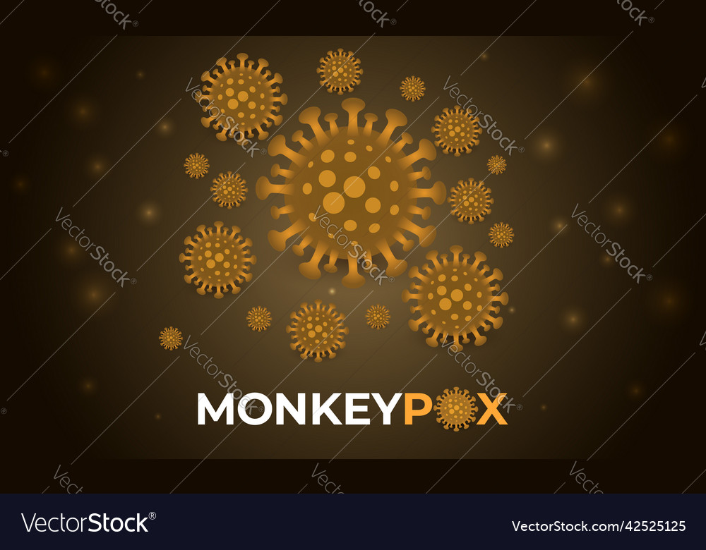 Monkeypox Virus Cells Outbreak Dark Medical Banner