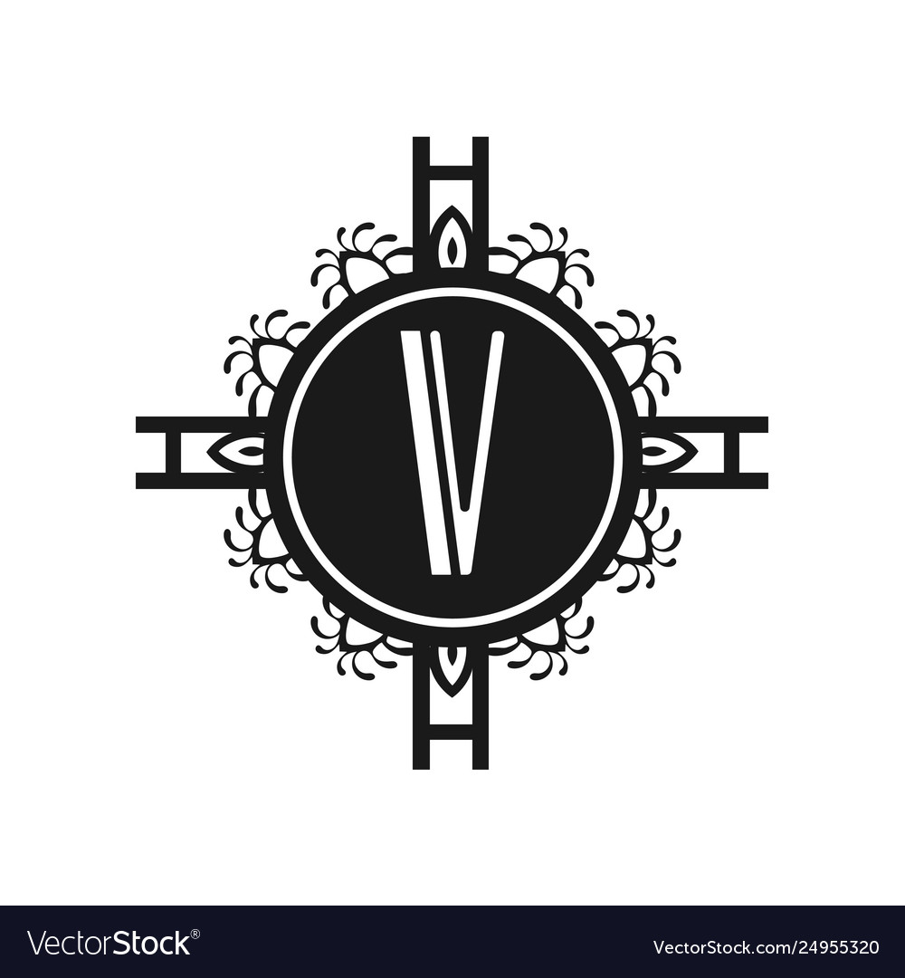 Art Deco Modern Monogram Royalty Free Vector Image