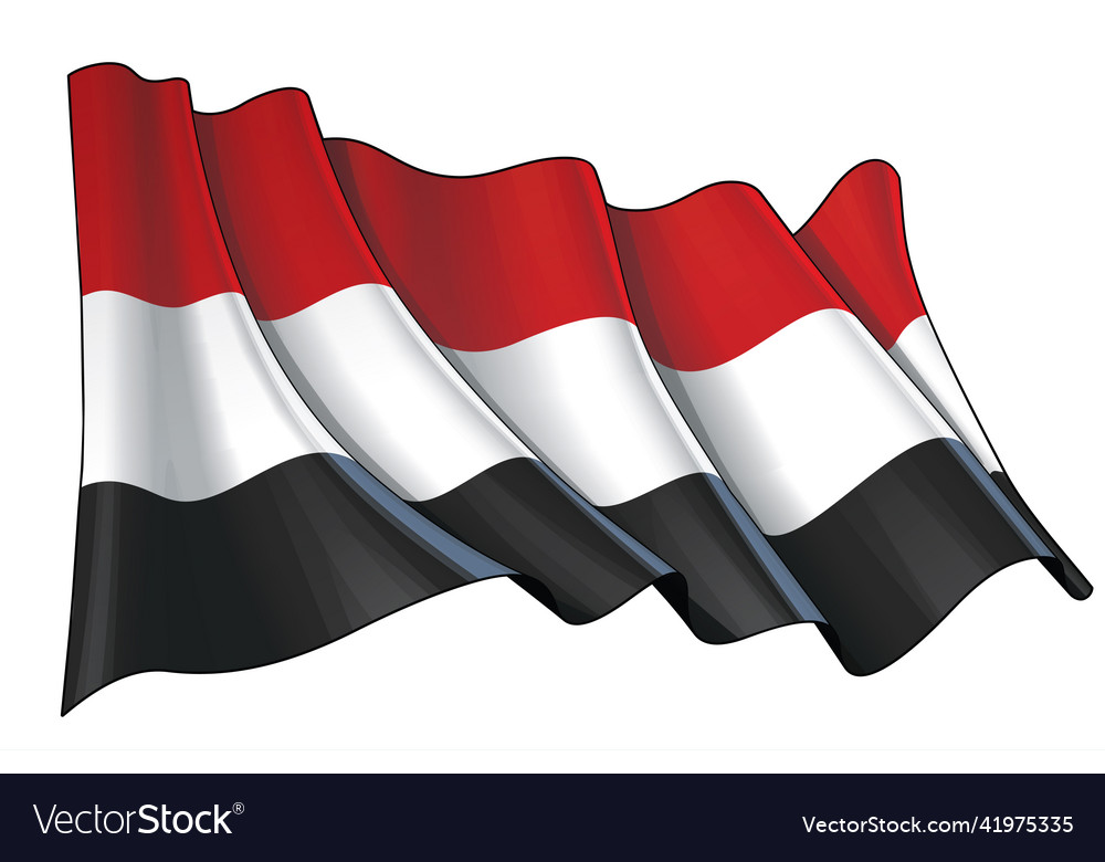 Waving Flag Of Yemen Royalty Free Vector Image