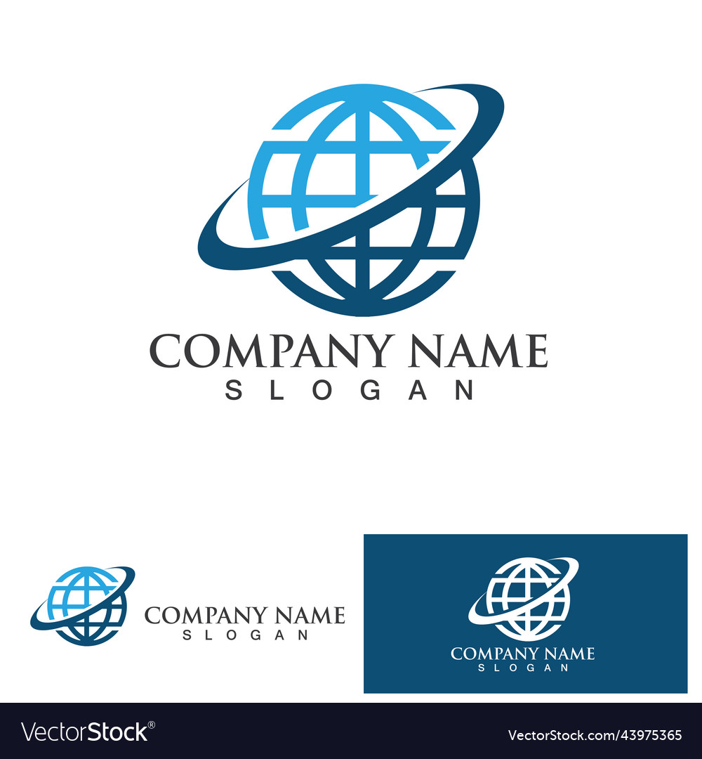 Globe Logo And Icon Design Template Royalty Free Vector