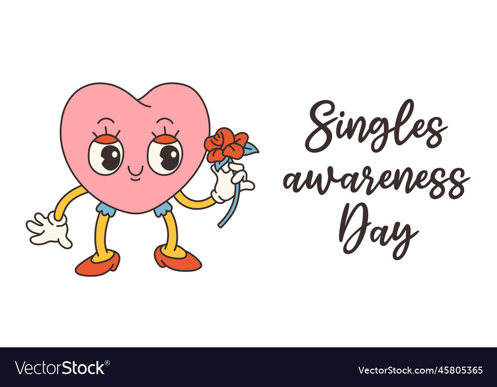 Singles Awareness Day Hand Drawn Isolated Vector Image