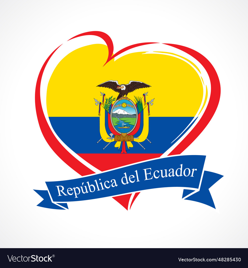 Independencia Ecuador Flag Emblem Royalty Free Vector Image